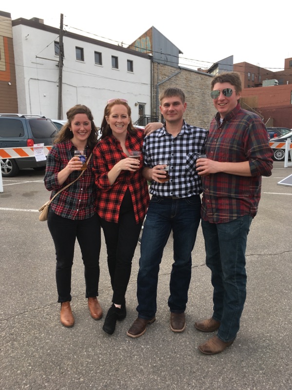 A group enjoying the Flannel Formal 