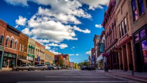 A view of downtown Faribault, MN on a beautiful day.